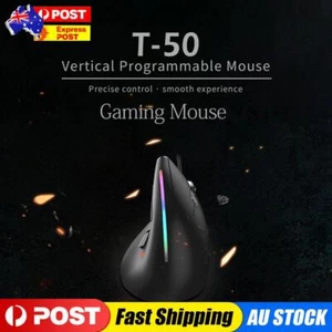 ZELOTES USB Wired Vertical Optical Mouse Ergonomic T-50 RGB Gaming Optical Mouse - Picture 1 of 12