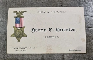 GAR PHOTO CALLING CARD - 149TH ILLINOIS - U.S. MINT - Picture 1 of 4
