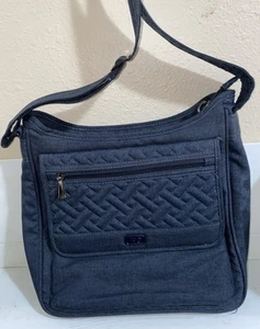 Lug Hopscotch dunkelgrau gesteppt Schulter Crossbody Tasche blau gefüttert Taschen gebraucht, in einwandfreiem Zustand - Bild 1 von 9