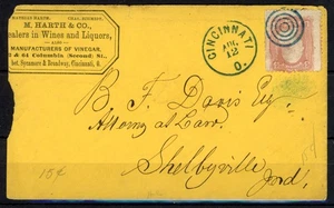 United States 1861 3c Washington Scott# 65 Jumbo Margins on Advertising Cover - Picture 1 of 2
