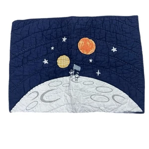 Pottery Barn Kinder Kissenhülle/Scham Retro Raumschiff Mond Astronaut 100 % Baumwolle Standard - Bild 1 von 9