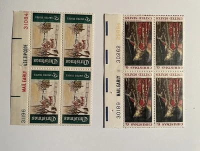 US CHRISTMAS 6C STAMPS SC1363 & 1384 ,Early Mailing - Image 1 of 2