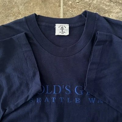 Vintage Gold’s Gym Seattle WA Single Stitch Blue Shirt Size Large Rare Workout - Image 1 of 4