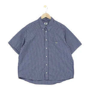 Camisa a cuadros Lacoste para hombre talla 44 azul manga corta abotonada - Imagen 1 de 15