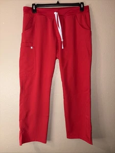 Figs Technical Collection Women’s Nursing Medical Scrub Pants Size Large Red - Picture 1 of 3