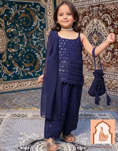 EXKLUSIVES 3-TEILIGES PALAZZO SET MIT ECHTEM SPIEGEL & STICKARBEITEN - Bild 1 von 5