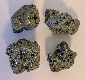 1400g TW Natural Chalcopyrite Crystal Clusters Rare Mineral Specimen 4 Pieces - Picture 1 of 13