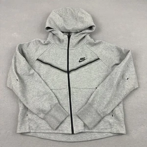Nike Tech Fleece Hoodie Women Small Gray Full Zip Sweatshirt CW4298-063 Athletic - Picture 1 of 11