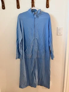 LL Bean Signature Pulloverkleid Damen mittelblau durchgehender Reißverschluss Taschen Stehkragen - Bild 1 von 22