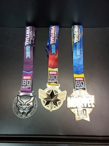 Juego de 3 medallas serie 5k virtual Run Disney 2019 Marvel 80 años - Imagen 1 de 6