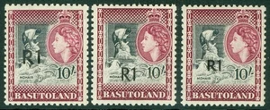 SG 68 Basutoland 1961. 10/- type 1, 2 & 3. Fine unmounted mint CAT £173 - Picture 1 of 1