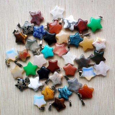 Кулоны в форме пяти звезд из натурального камня 50 шт. оптом для изготовления ювелирных изделий - Изображение 1 из 4