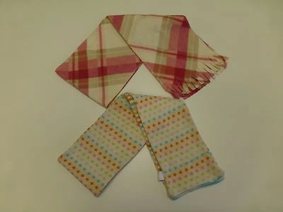 Lote 2 Bufandas Jóvenes Niñas Lunares Rayas y Antiguo Azul Marino Cuadros Buen Estado Foto 1 de 3