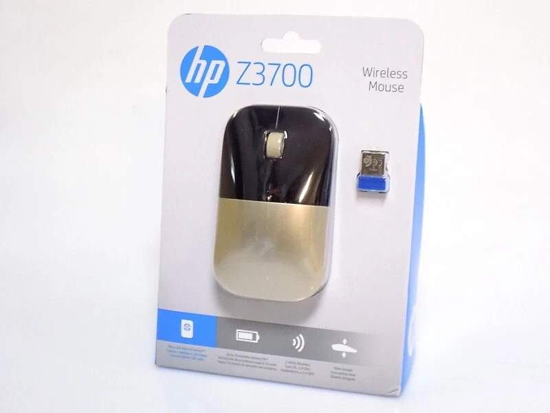 HP Z3700 Gold (X7Q43AA) kabellose Maus Wireless Mouse 1200 dpi mit USB Adapter - Bild 1 von 1