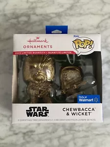 Funko Hallmark Ornament Marvel Chewbacca + Wicket Gold Chase Limited Quantity - Picture 1 of 3