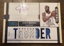 2010-11 Panini National Treasures JAMES HARDEN Jersey Patch Auto Relic Prime /15