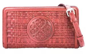 NWTag Brighton Ferrara MONTECITO Large Zip Wallet Brick Woven Leather MSRP $295 - Picture 1 of 3