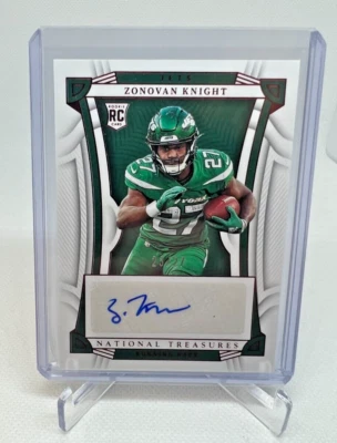 2022 Panini National Treasures ZONOVAN KNIGHT RC AUTO 23/27 #134 JETS - Image 1 of 2