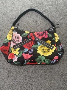 Vera Bradley Havana Rose Retired Shoulder Hobo Bag Large Butterfly Quilted Purse - Picture 1 of 12