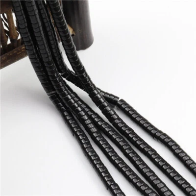 10Strand 3x6mm Natural Obsidian Rondelle Spacer Loose Beads Jewelry Making - Image 1 of 4