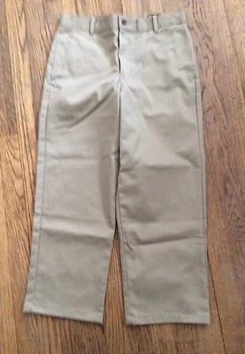 Boys SZ 10 Husky Tan George Stain Release Pants~Flat Front~ - Image 1 of 4