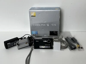 Nikon Digital Camera Coolpix S6 6.0MP Black, For Spares "lens Cover Error" - Picture 1 of 8