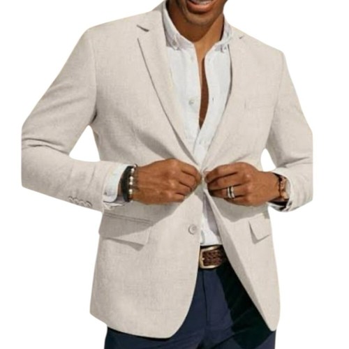 OFF WHITE Cappotto sportivo Farah crema naturale taglia 42 L due bottoni tessuto bianco sporco cappotto sportivo