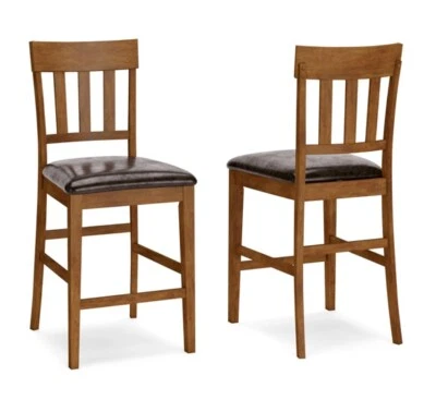 "Taburete de bar tapizado Ralene tono oscuro 24"" (juego de 2)" Foto 1 de 4