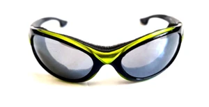 NWT Vintage 90's PC frame Oval Wrap Sporty Sunglasses (S. Black + S. Green) - Picture 1 of 5