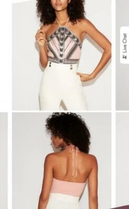 nwt EXPRESS pink sequin deco aztec thong dress bodysuit s small - Picture 1 of 1