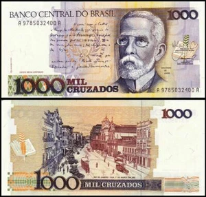 Banknote - 1987 Brazil, 1000 Cruzados, P213 UNC, - Picture 1 of 1