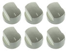 6 x Silver Oven Cooker Hob Control Knob Switch For Stoves 444445107 444445108