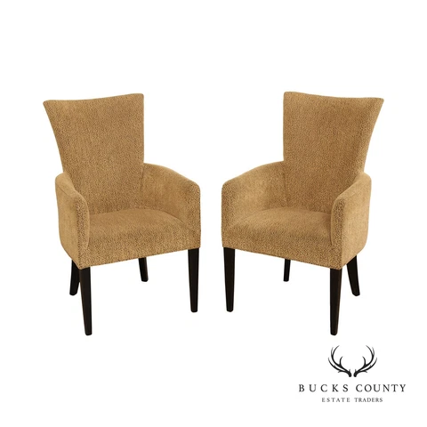Art Deco Style Pair of Cheetah Print Host Armchairs Cover