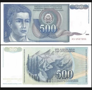 Yugoslavia 500 Dinara, 1990, P-106, moneda mundial UNC - Imagen 1 de 1