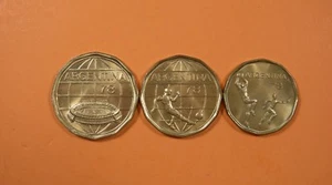 JUEGO DE 3 MONEDAS CAMPEONATO MUNDIAL DE FÚTBOL ARGENTINA 1978 - 20, 50 y 100 PESOS UNC - Imagen 1 de 2