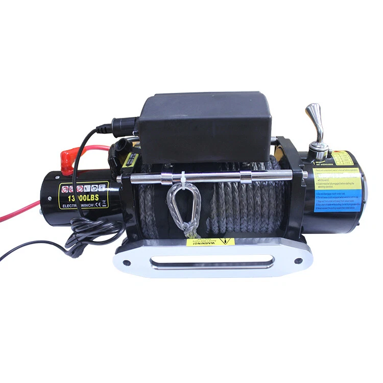 Elektrische Motorwinde 13000 lbs 5900 kg 12 Volt mit Kunststoffseil Seilwinde - Bild 1 von 4
