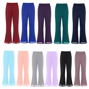 Womens Flared Bottoms Casual Pants Wedding Trousers No-pilling Leggings Party - Picture 1 of 76