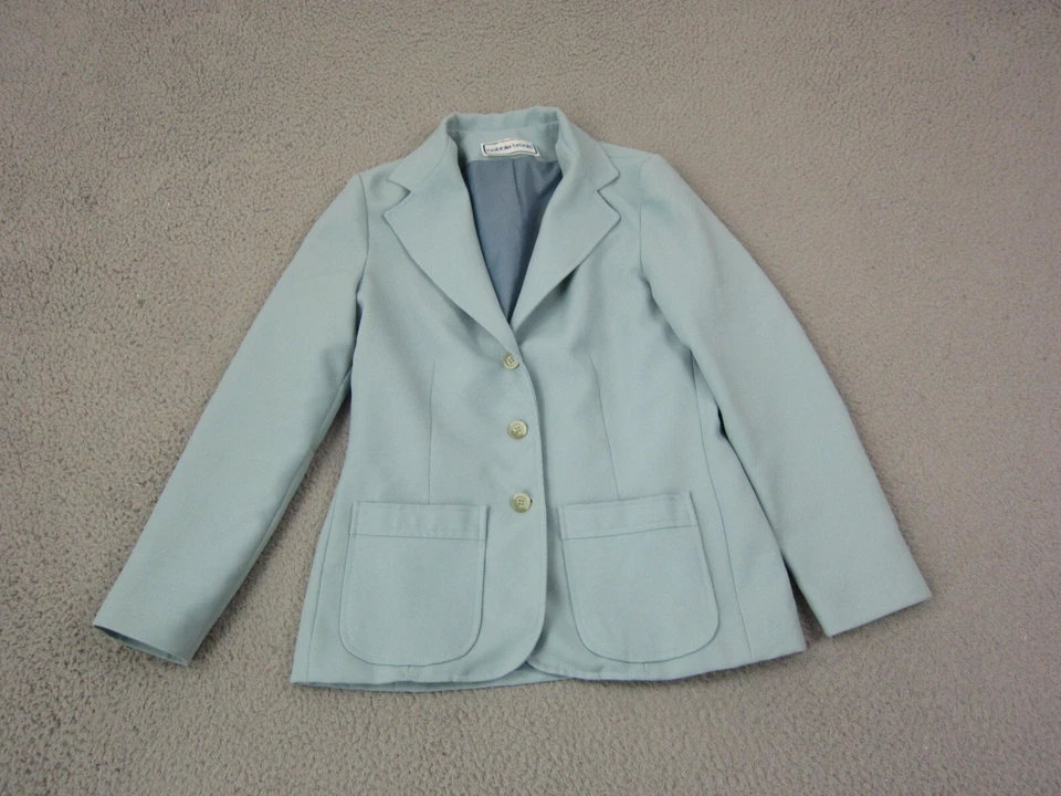 Jaqueta Bobbie Brooks Vintage Feminina Pequena Azul Anos 70 Blazer Feminino Trabalho Carreira - Imagem 1 de 4