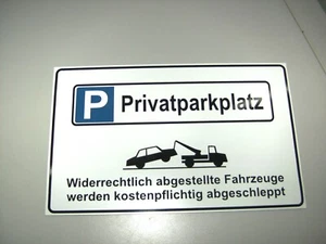 Parkplatz-Schild Privat-oder KfzZeichen Schild 290 x 180 mit Pfosten  + Schelle - Bild 1 von 3