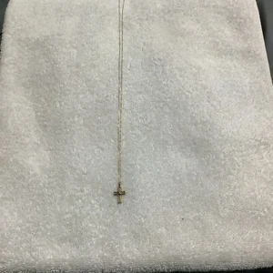 10K Gold Chain and Crucifix W/ Natural Diamonds - Picture 1 of 8