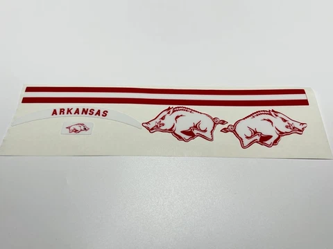 Arkansas Razorbacks White & Red Mini Football Helmet Decal Set Cover