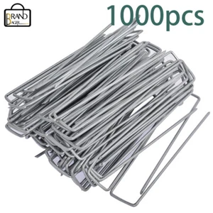 Galvanized 6 in Landscape Staples Garden Stakes Weed Barrier Fabric Pins 1000× - Picture 1 of 10