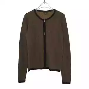 Ann Taylor Black and Tan Front Zip Sweater XS NWT - Picture 1 of 5