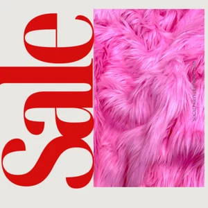 BUBBLE GUM - Shaggy Long Pile Faux Fur Fabric By Yard | Faux Fur | High Quality - Picture 1 of 2