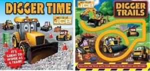 NEW x 2 MY FIRST JCB BOARD BOOKs DIGGER TOUCH & FEEL / TRAIL - Picture 1 of 2