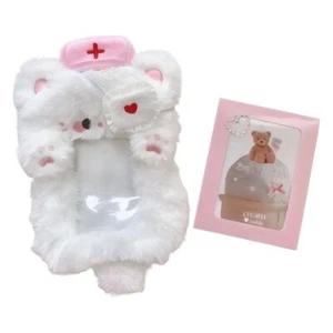 Bear Plush Photocard Case Cartoon Bus Door Cards Sleeve Bag Pendants - Picture 1 of 21