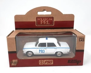 Polski FIAT 125p white polish police vehicle. 1/43 metal model car. PRL Daffi - Picture 1 of 1