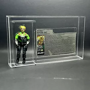 GI Joe Vintage PSYCHE-OUT & File Card + Acrylic Display Case - Picture 1 of 4
