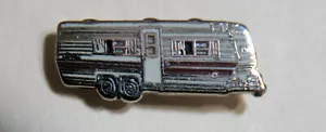 Pull camper Trailer Lapel Pin Cloisonne Vintage - Picture 1 of 2