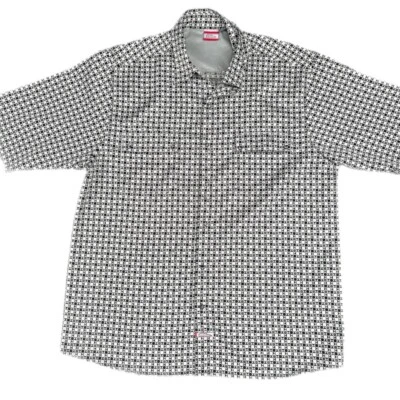 No Fear Men's Black/White Short Sleeve Button Up Collared Top Size Large - Image 1 of 4